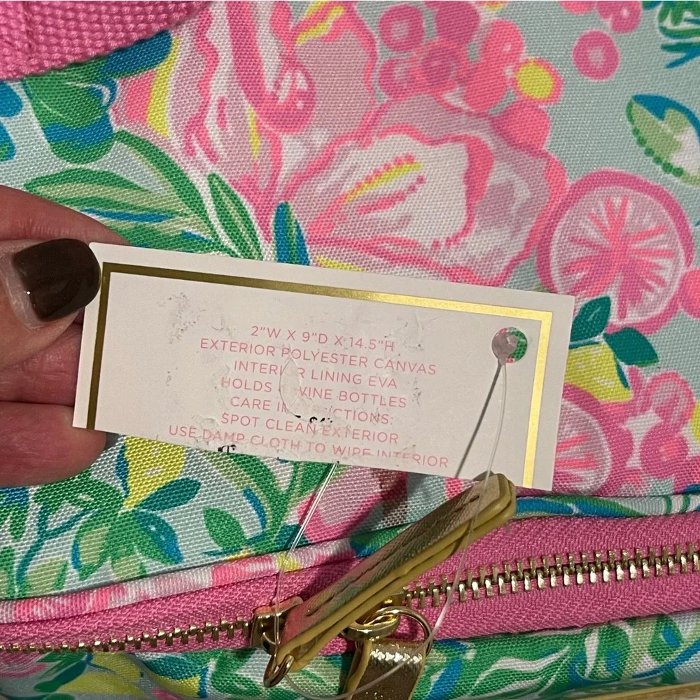 Lilly‎ Pulitzer Insulated Food/Wine Carrier Cooler Fruity Flamingo Pink/Aqua NWT
